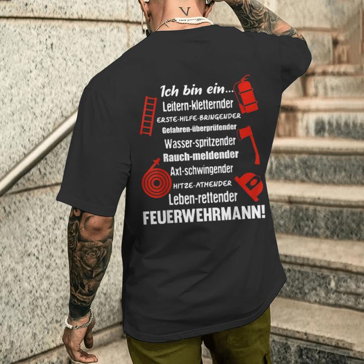 Ich Bin Ein Feuerwehrmannoluntary Fire Brigade Ich Bin Ein T-Shirt mit Rückendruck Geschenke für Ihn