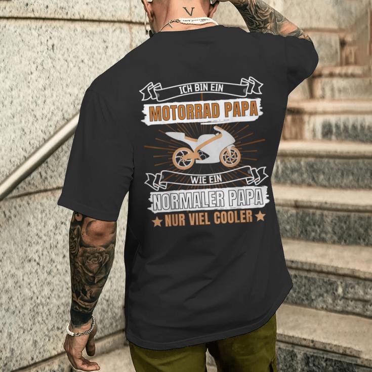 Ich Bin Ein Motorrad Papa Wie Ein Normaler Papa Nur Cooler T-Shirt mit Rückendruck Geschenke für Ihn