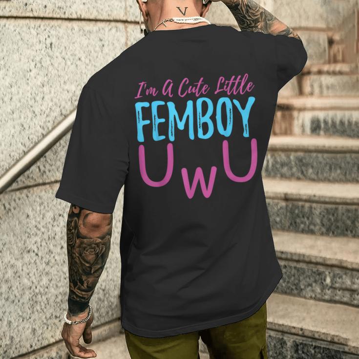 Ich Bin Ein Netter Kleiner Femboy Uwu Crossdressing Crossdresser T-Shirt mit Rückendruck Geschenke für Ihn