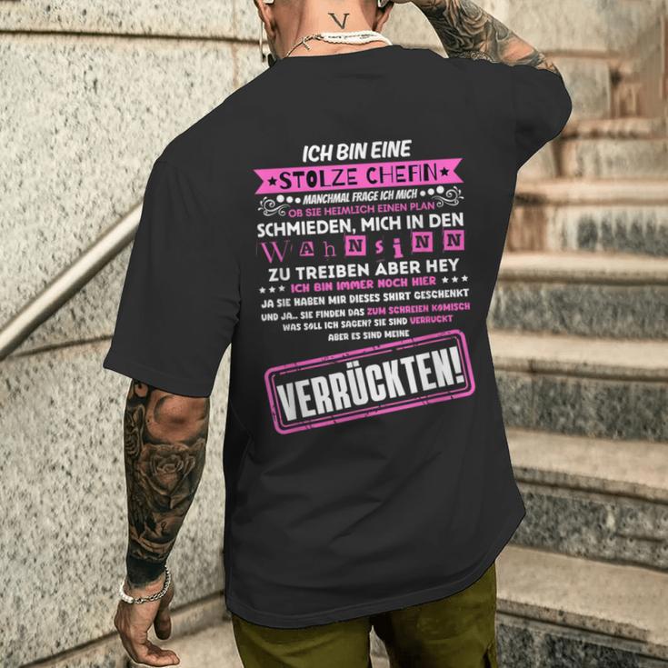 Ich Bin Eine Stolze Chefinon Einer Truppeerrückter T-Shirt mit Rückendruck Geschenke für Ihn