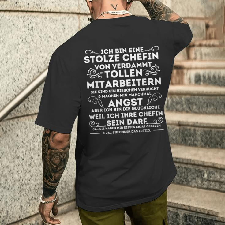 Ich Bin Eine Stolze Chefinonerdammt Tollen Mitarbeitern T-Shirt mit Rückendruck Geschenke für Ihn