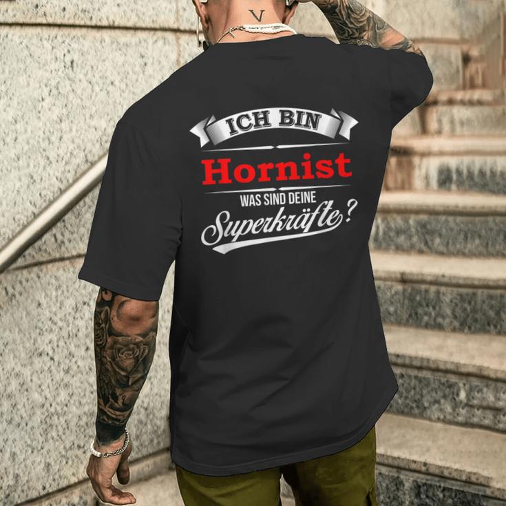 Ich Bin Hornist Superkraft I'm Hornist T-Shirt mit Rückendruck Geschenke für Ihn