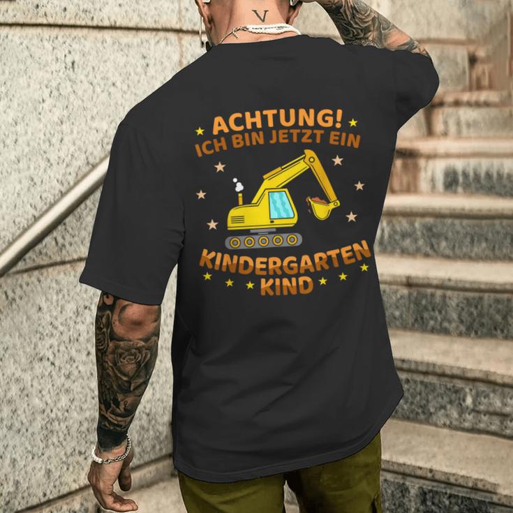 Ich Bin Jetzt Ein Kindergartenkind Excavator Kindergarten Start T-Shirt mit Rückendruck Geschenke für Ihn