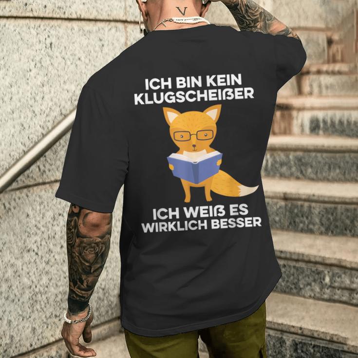 Ich Bin Kein Klugscheißer Ich Weiß Es Wirklich Besser Saying T-Shirt mit Rückendruck Geschenke für Ihn