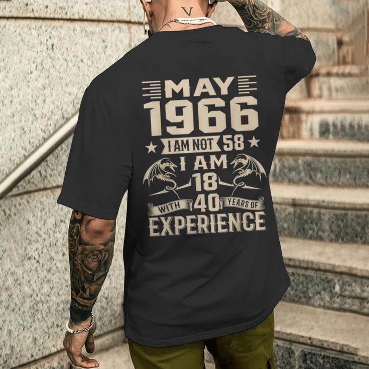 Ich Bin Nicht 58 Ich Bin 18 Mit 40 Jahren Geburtstag Lustig Mai 1966 T-Shirt mit Rückendruck Geschenke für Ihn