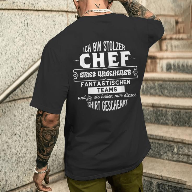 Ich Bin Stolzer Chef Einer Unheuer Fantastischen Teams T-Shirt mit Rückendruck Geschenke für Ihn