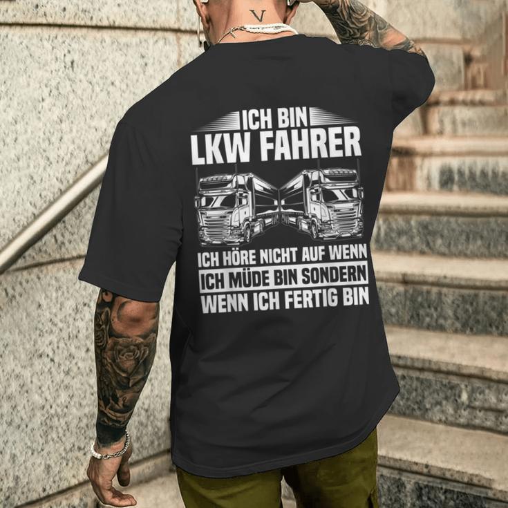 Ich Bin Truck Dahrer Ich Höre Nicht Auf Wenn Ich Müde Bin Ich Bin Truck T-Shirt mit Rückendruck Geschenke für Ihn