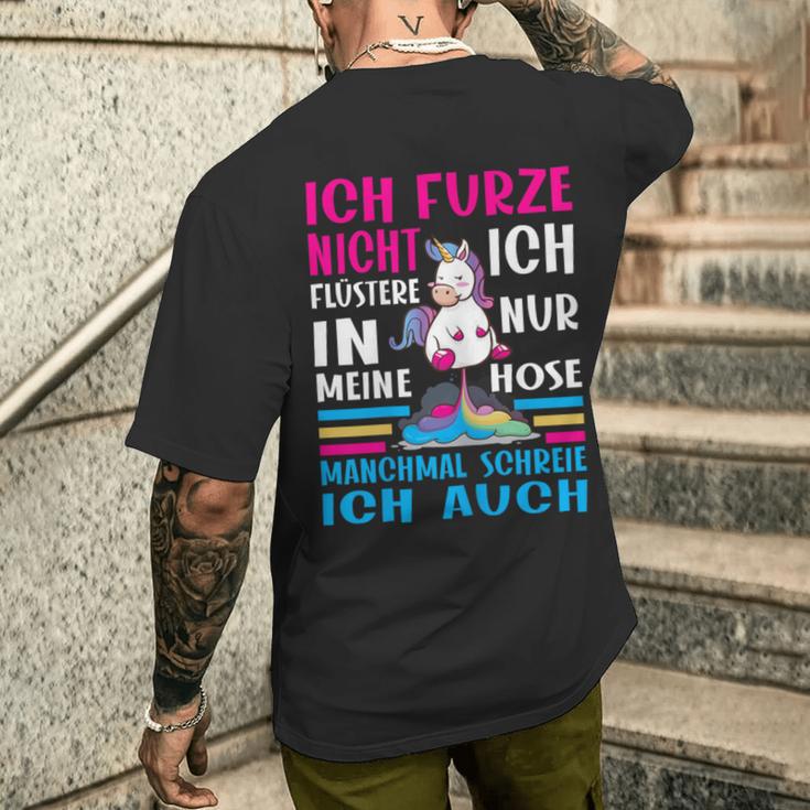 Ich Furze Nicht Ich Wistere Farten Unicorn Pupsen T-Shirt mit Rückendruck Geschenke für Ihn