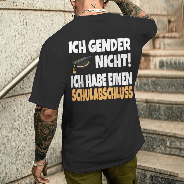 Ich Gender Nicht Ich Habe Einen Schulabschluss German T-Shirt mit Rückendruck Geschenke für Ihn