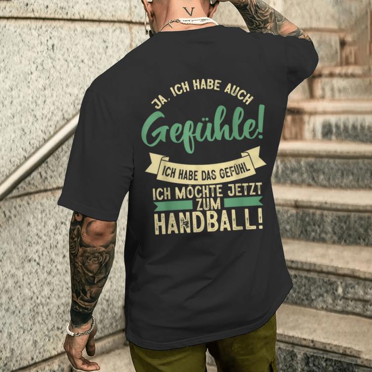 Ich Habe Das Gefühl Ich Möchte Handball Hanballer T-Shirt mit Rückendruck Geschenke für Ihn