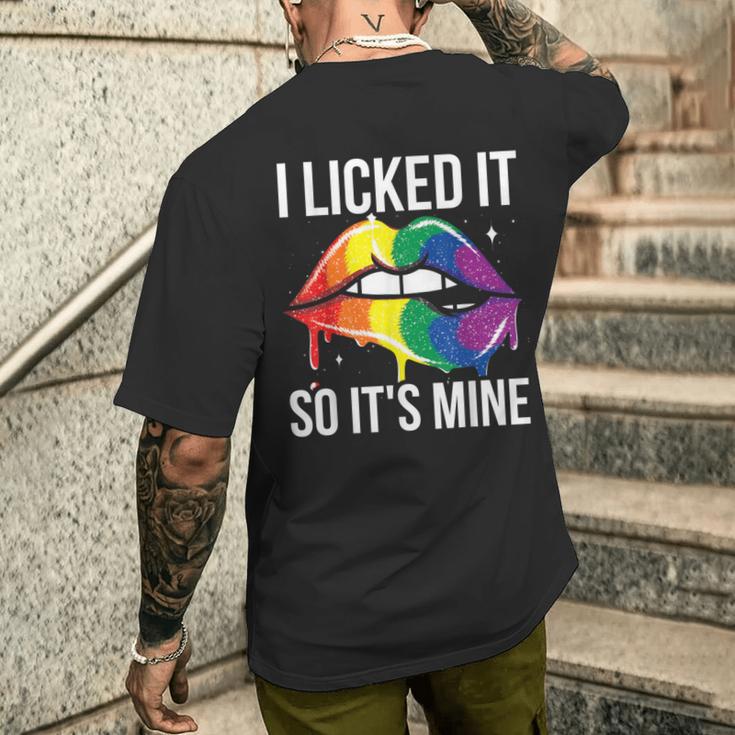 Ich Habe Es Angeleckeck So Ist Es Meine Lgbt T-Shirt mit Rückendruck Geschenke für Ihn