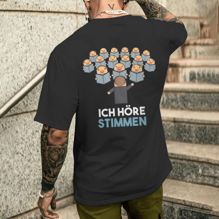 Ich Höre Stimmen Chorleiter Conductor T-Shirt mit Rückendruck Geschenke für Ihn