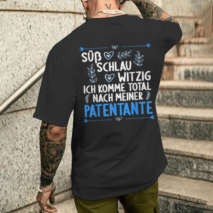 Ich Komme Totallnach Meiner Patentante Godson T-Shirt mit Rückendruck Geschenke für Ihn