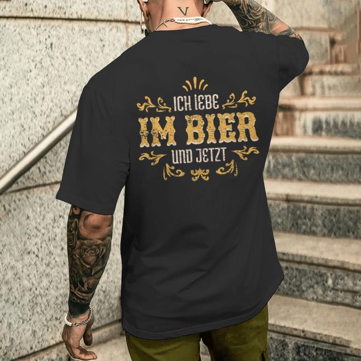 Ich Lebe Im Bier Und Jetzt Ich Lebe Im T-Shirt mit Rückendruck Geschenke für Ihn