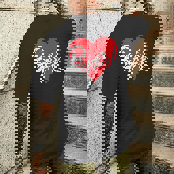 Ich Liebe Bjørkorname Liebe Herz T-shirt imprimé au dos Cadeaux pour lui