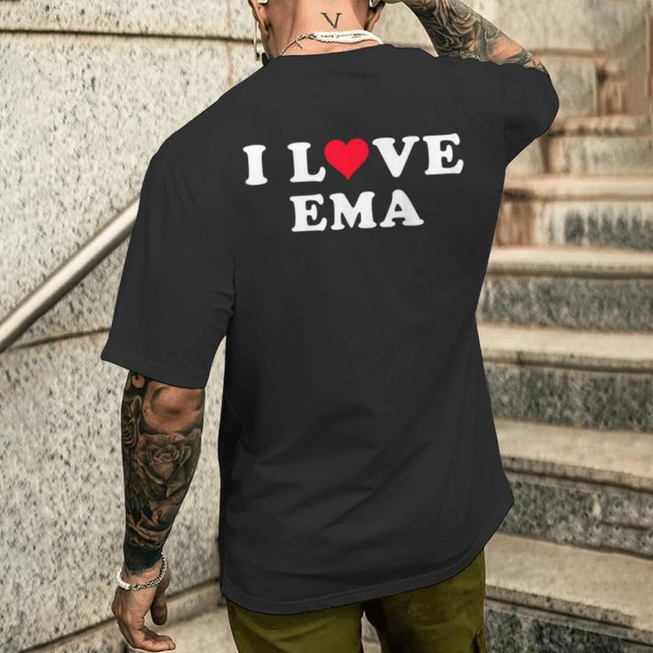 Ich Liebe Ema Passende Freundin & Freund Ema Name T-Shirt mit Rückendruck Geschenke für Ihn