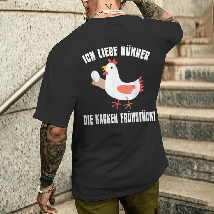 Ich Liebe Hühner Die Kacken Breakfast Farmer I Love Hühner Die Kacken Breakfast T-Shirt mit Rückendruck Geschenke für Ihn