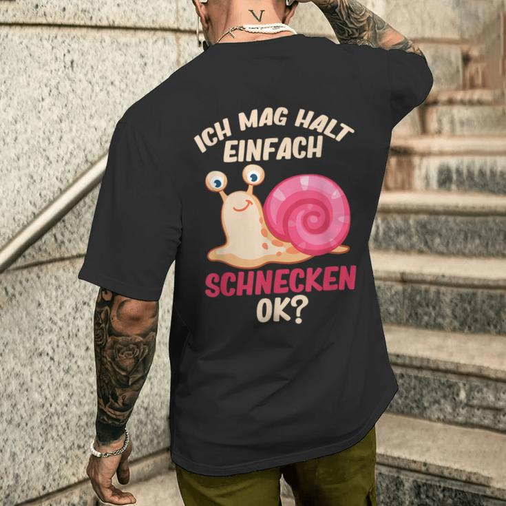 Ich Mag Halt Einfach Schnecken Ok Snail T-Shirt mit Rückendruck Geschenke für Ihn