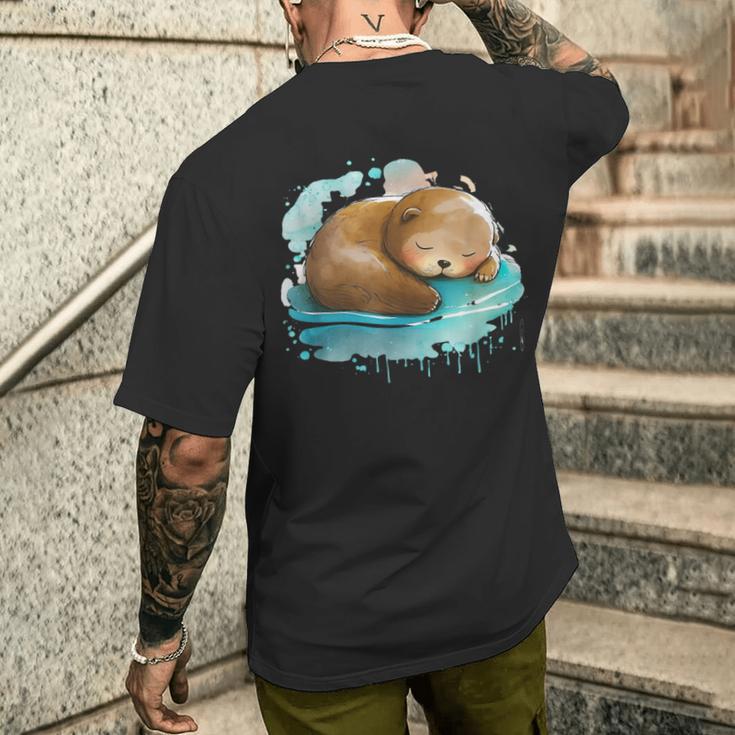 Ich Mag Halt Otter Seeotter Kinder Damen Herren T-Shirt mit Rückendruck Geschenke für Ihn