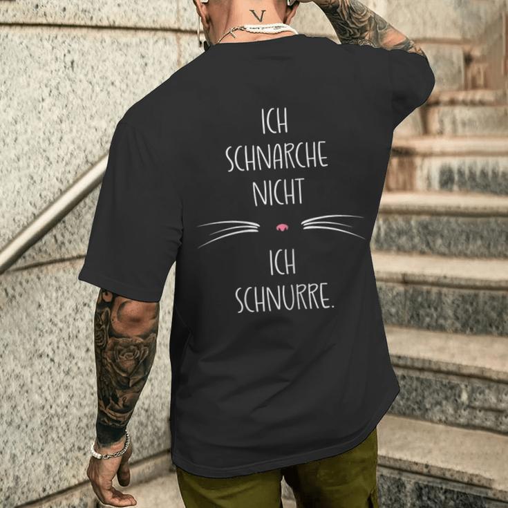 Ich Schnarche Nicht Ich Schnurre Sleep Cat Pyjama T-Shirt mit Rückendruck Geschenke für Ihn