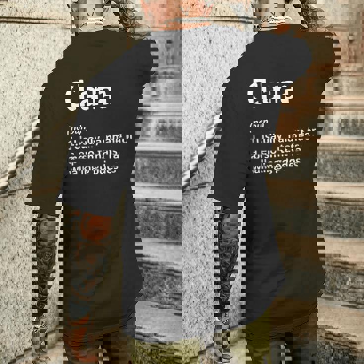 Idea Regalo Divertente Per Compleanno Con Nome Personalizzato Clara Definition T-shirt da uomo con stampa posteriore Regalos para él