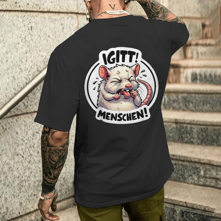 Igitt Menschen Ich Hasse Menschen Sarcasmus Ironie T-Shirt mit Rückendruck Geschenke für Ihn