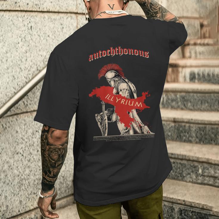 Illyrians Autochthonous Land T-Shirt mit Rückendruck Geschenke für Ihn