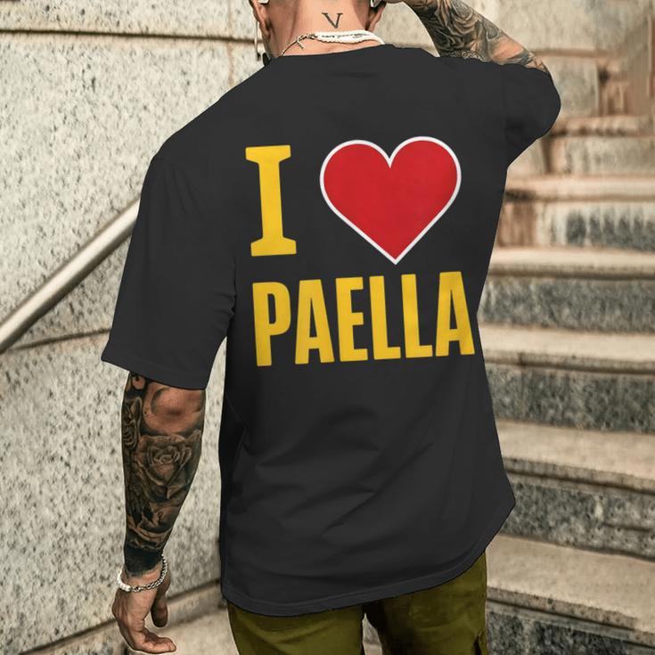 Impresión Divertida Para Amantes De La Comida Española I Love Paella Camiseta Hombre Estampado Espalda Regalos para él