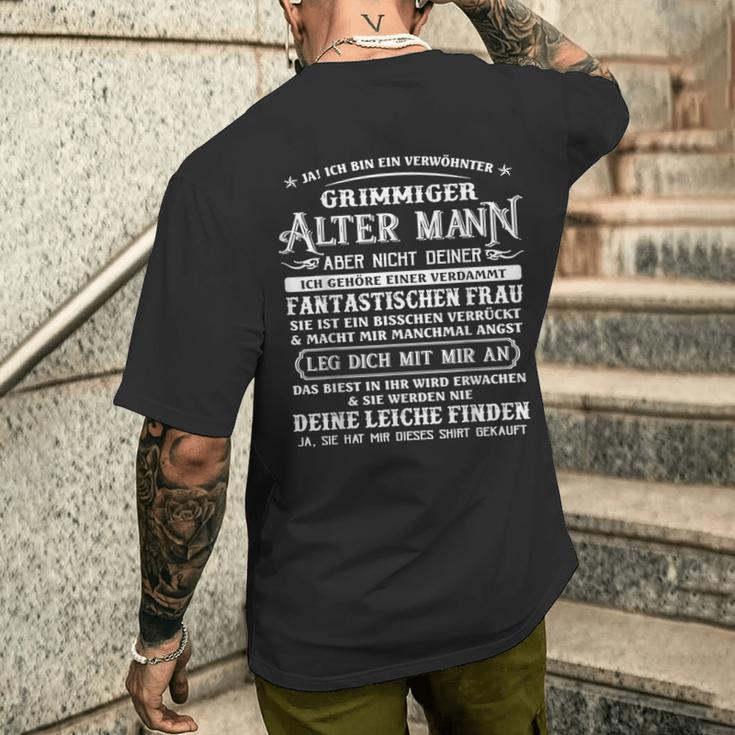 Ja Ich Bin Einerwöhnter Grimmiger Alter Mann T-Shirt mit Rückendruck Geschenke für Ihn