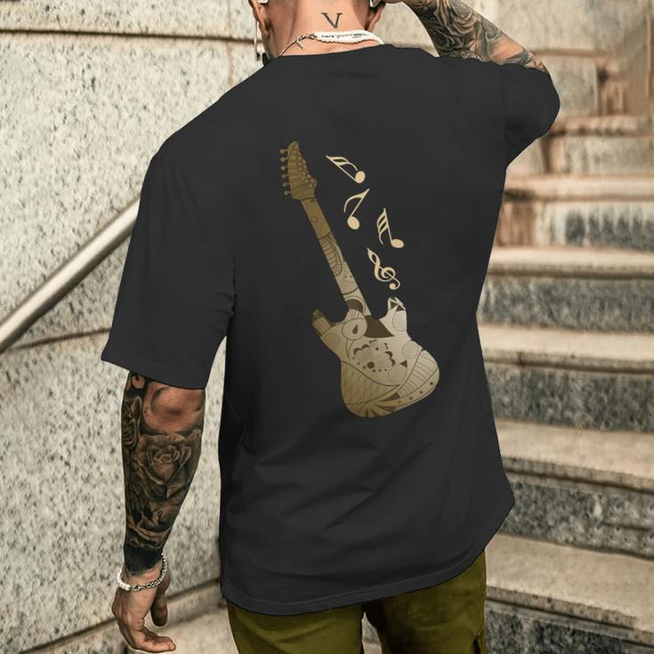 Jazz Guitar Artistic Guitar T-Shirt mit Rückendruck Geschenke für Ihn