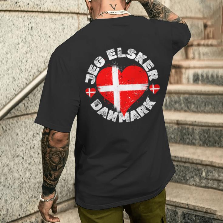 Jeg Elsker Danmark Or I Love Denmark For Denmark Day T-Shirt mit Rückendruck Geschenke für Ihn