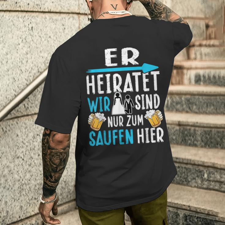 Jga Polterabend Poltern Stag Night T-Shirt mit Rückendruck Geschenke für Ihn