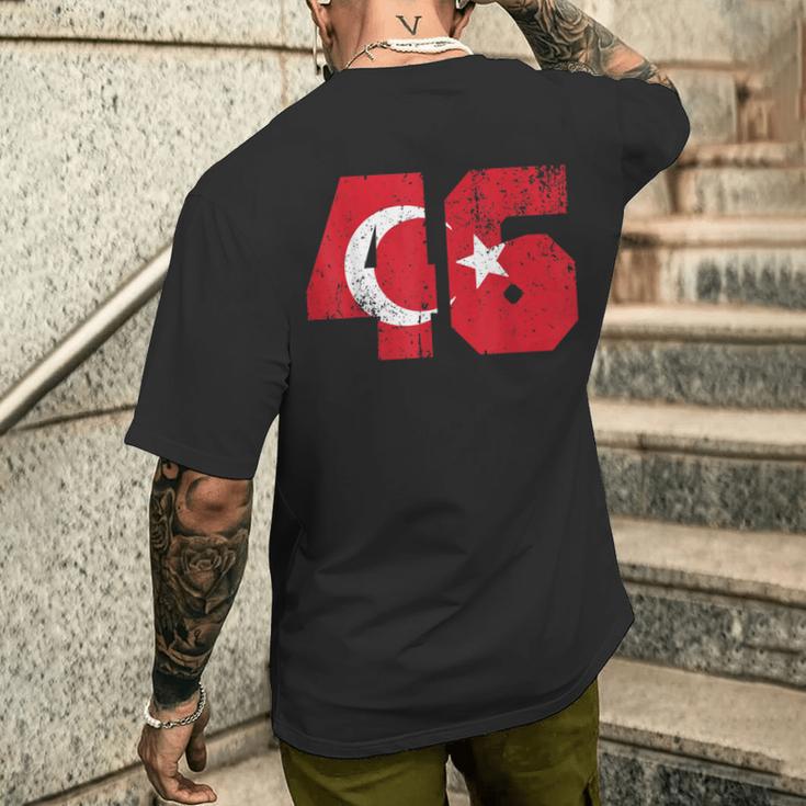 Kahramanmaras 46 Memleket Turkish Flag T-Shirt mit Rückendruck Geschenke für Ihn