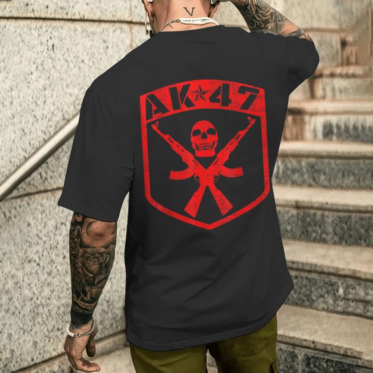 Kalashnikov Skull Ak-47 Assault Rifle T-Shirt mit Rückendruck Geschenke für Ihn