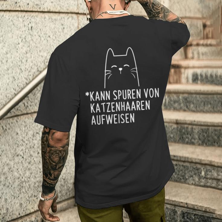 Kann Spurenon Katzenhaar Cat Lovers T-Shirt mit Rückendruck Geschenke für Ihn