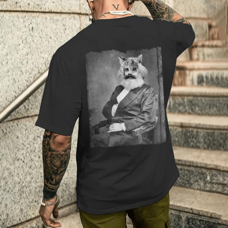 Karl Marx As A Catintage Photo Portrait Meme S T-Shirt mit Rückendruck Geschenke für Ihn