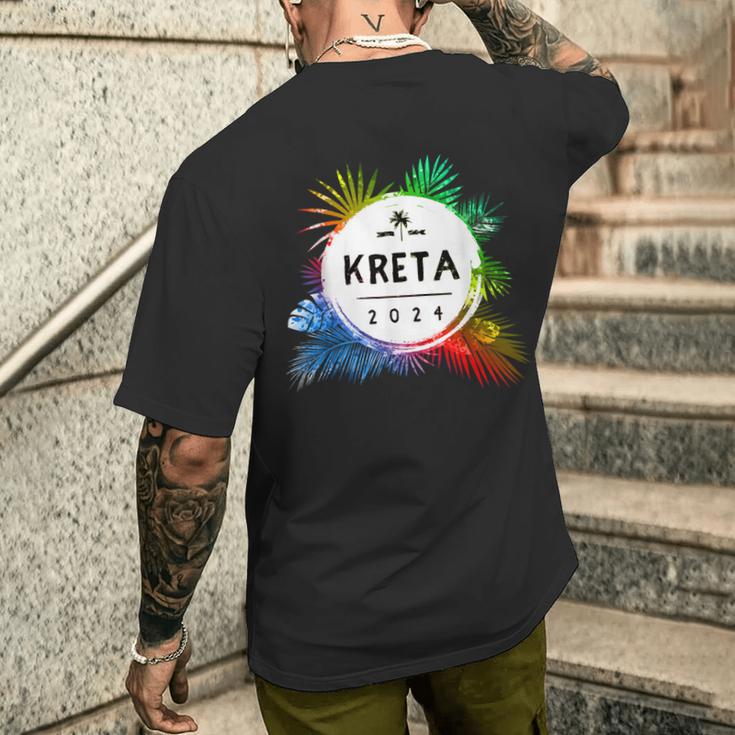 Kreta 2024 Colourful Travel Quote T-Shirt mit Rückendruck Geschenke für Ihn