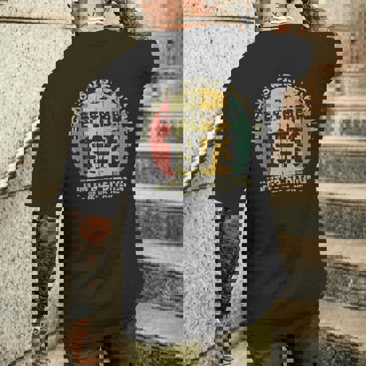 Le Leggende Sono Nate A Settembre 1973 Compleanno T-shirt da uomo con stampa posteriore Regalos para él