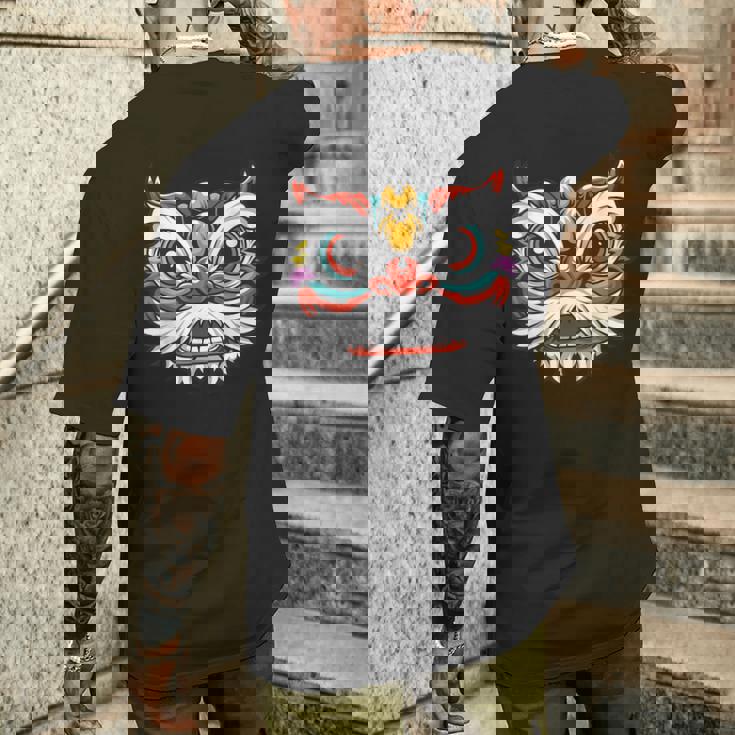 Leone Dance Head Felice Capodanno Cinese T-shirt da uomo con stampa posteriore Regalos para él