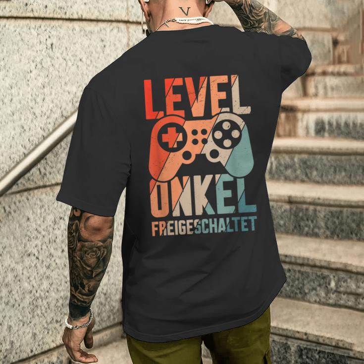 Level Onkel Freigeschaltet Du Wirst Onkel T-Shirt mit Rückendruck Geschenke für Ihn