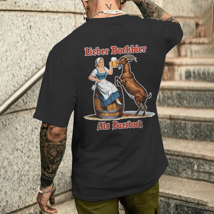 Lieber Bockbier Als Baerbock T-Shirt mit Rückendruck Geschenke für Ihn