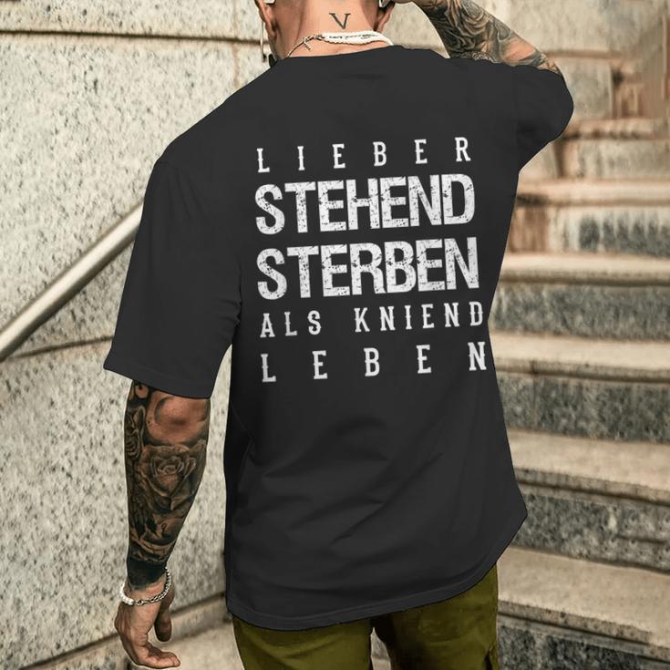 Lieber Steht Sterben Als Kneiend L S T-Shirt mit Rückendruck Geschenke für Ihn