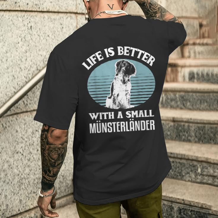 Life Is Better With A Small Münsterländer Dog Holder T-Shirt mit Rückendruck Geschenke für Ihn