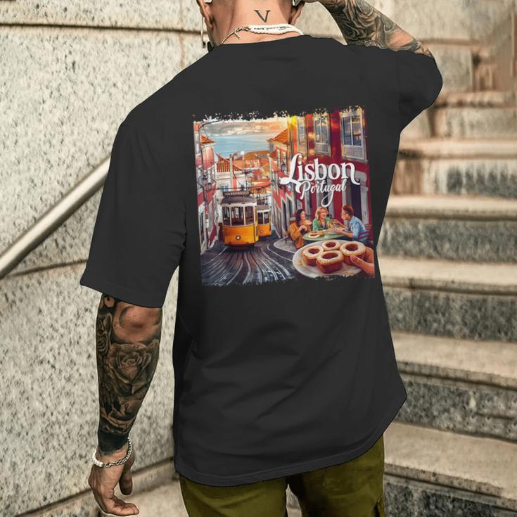 Lisbon Portugal T-Shirt mit Rückendruck Geschenke für Ihn