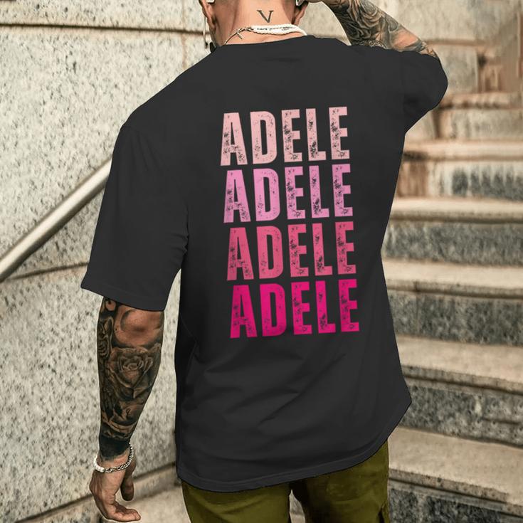 I Love Adele Pattern Personalised Name Adele T-Shirt mit Rückendruck Geschenke für Ihn