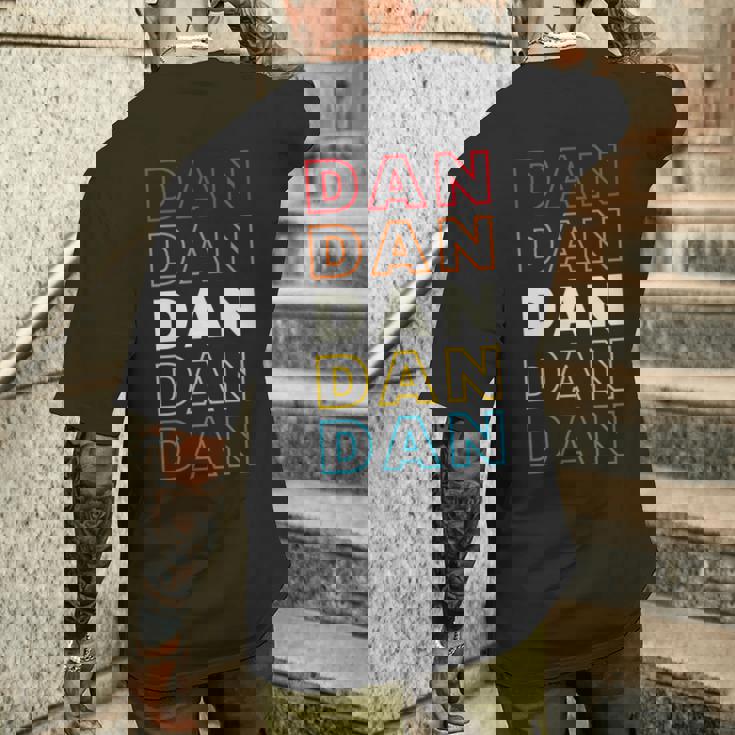 I Love Dan Personalizzato Retro Tramonto Nome T-shirt da uomo con stampa posteriore Regalos para él