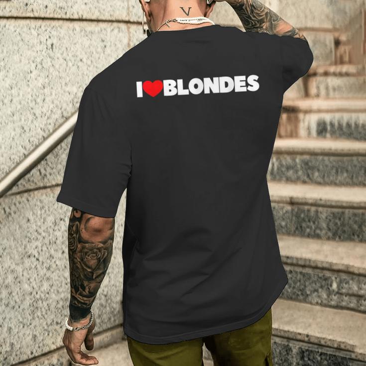 I Love Heart Blonde T-Shirt mit Rückendruck Geschenke für Ihn