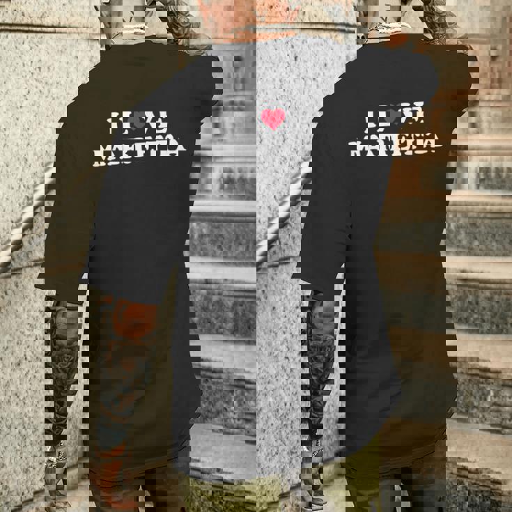 I Love Marietta Nombre De Marietta A Juego Para Novia Y Novio Camiseta Hombre Estampado Espalda Regalos para él