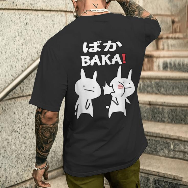 Lustiges Japan Baka Rabbit Ohrfeigen Anime And Manga S T-Shirt mit Rückendruck Geschenke für Ihn