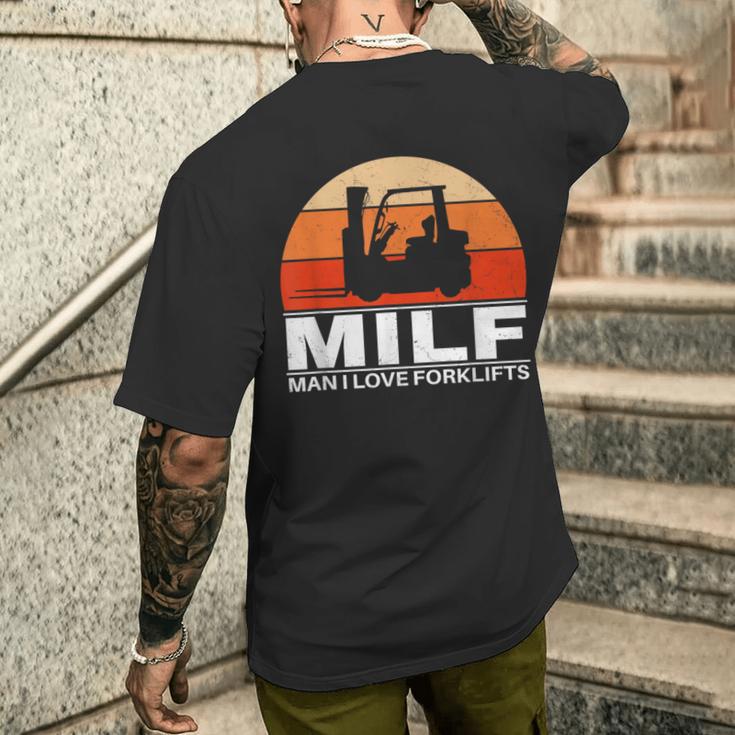 Man I Love Forklifts T-Shirt mit Rückendruck Geschenke für Ihn